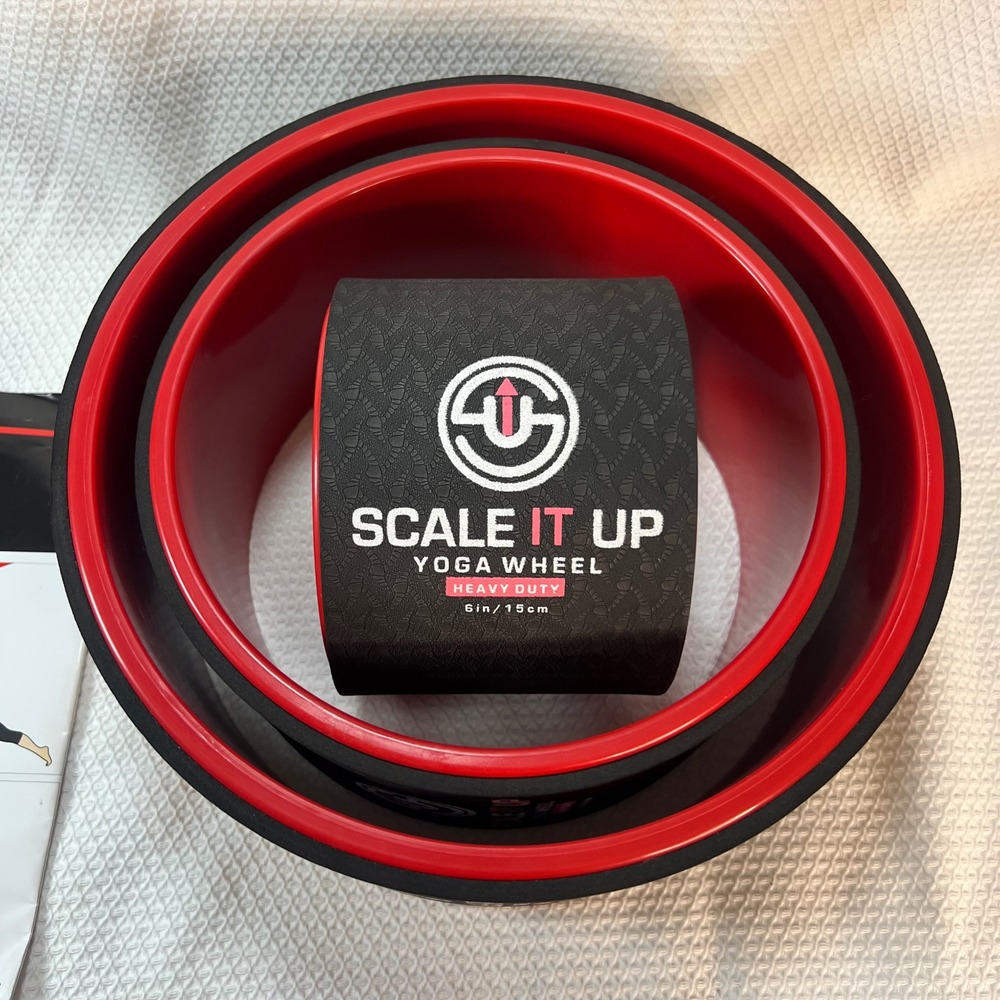 Scale It Up Yoga Wheel Set 3 Pack Heavy Duty 6in 10in 12in Black Red with Bag